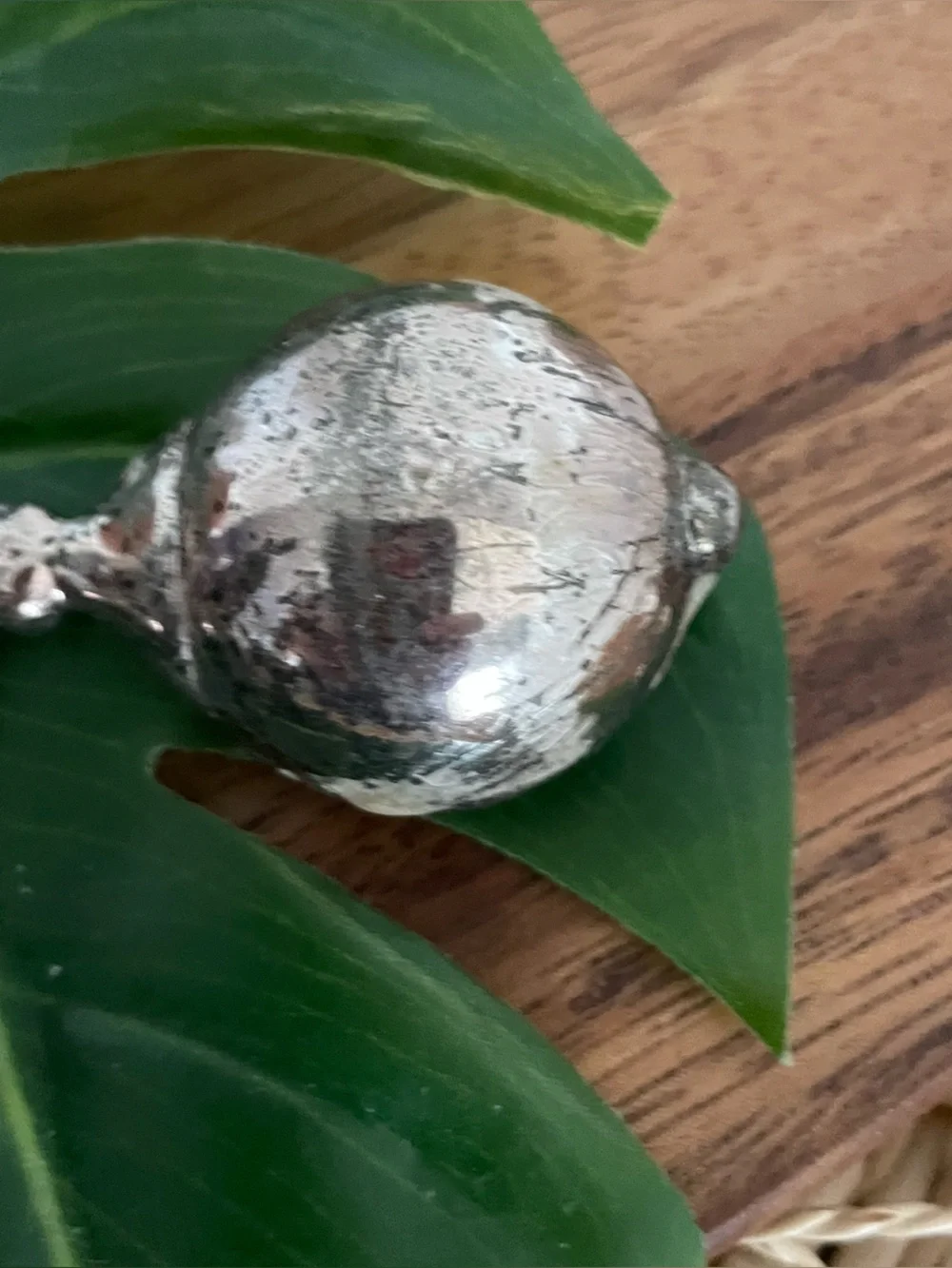PartyLite vintage silver plated ice cream scoop candle snuffer with tarnish